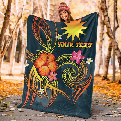 Nauru Polynesian Personalised Premium Blanket - Legend of Nauru (Blue)