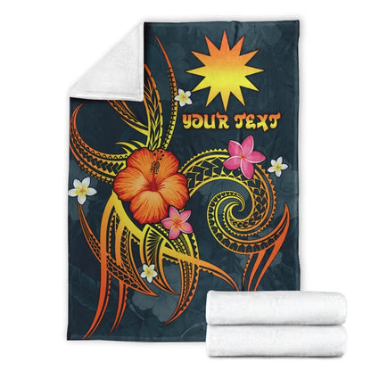 Nauru Polynesian Personalised Premium Blanket - Legend of Nauru (Blue)