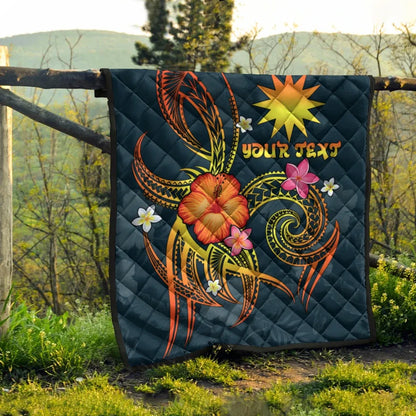 Nauru Polynesian Personalised Premium Quilt - Legend of Nauru (Blue)