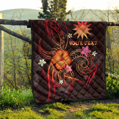 Nauru Polynesian Personalised Premium Quilt - Legend of Nauru (Red)