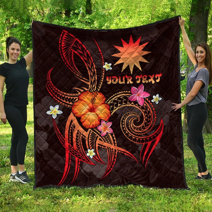 Nauru Polynesian Personalised Premium Quilt - Legend of Nauru (Red)