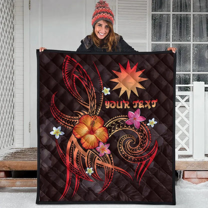 Nauru Polynesian Personalised Premium Quilt - Legend of Nauru (Red)