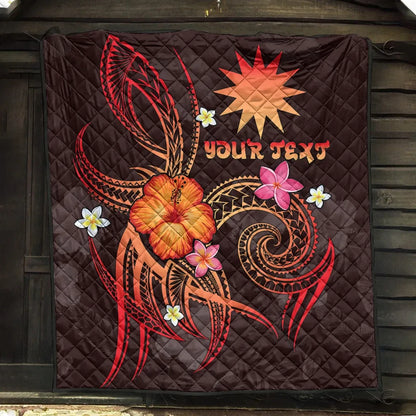 Nauru Polynesian Personalised Premium Quilt - Legend of Nauru (Red)