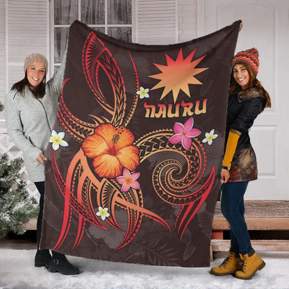 Nauru Polynesian Premium Blanket - Legend of Nauru (Red)