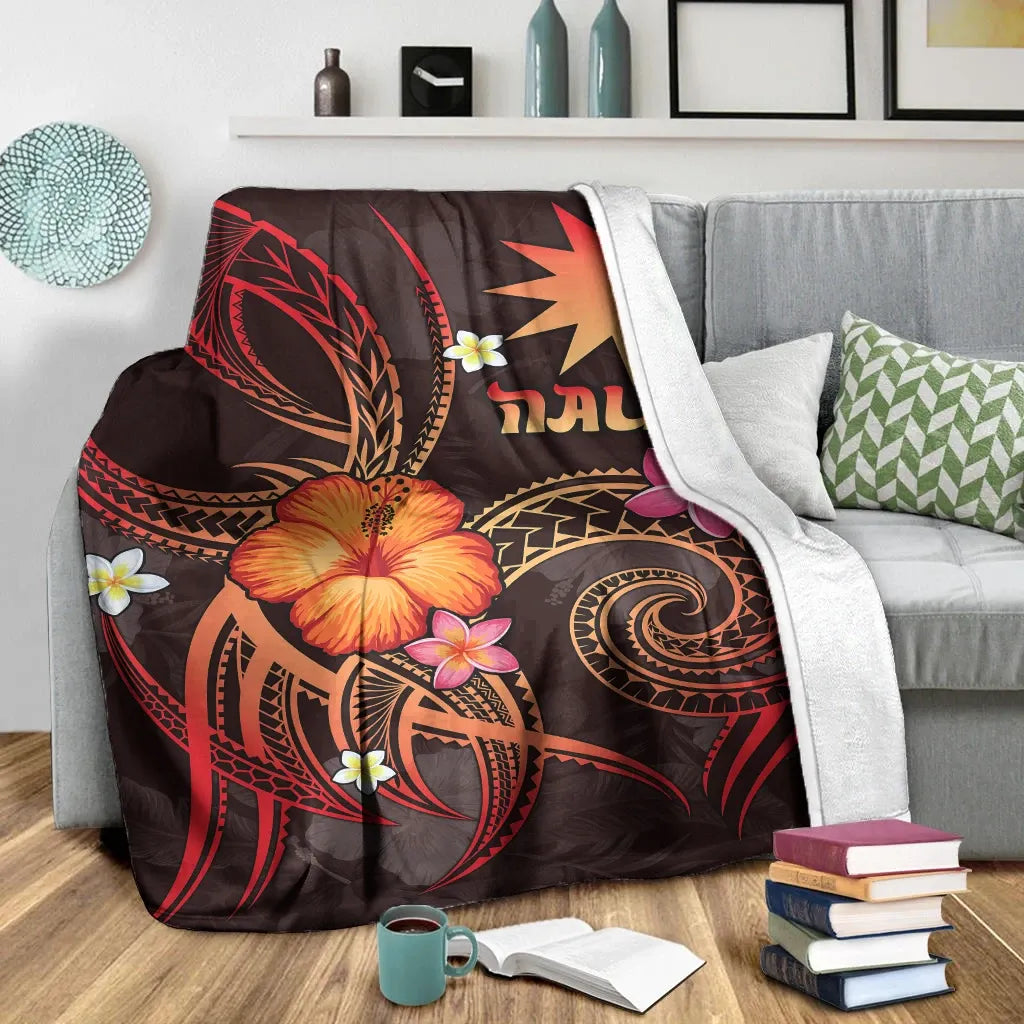 Nauru Polynesian Premium Blanket - Legend of Nauru (Red)