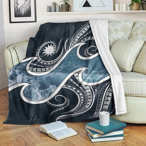 Nauru Polynesian Premium Blanket - Ocean Style