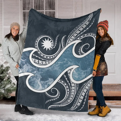 Nauru Polynesian Premium Blanket - Ocean Style