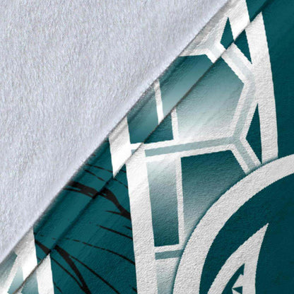 Nauru Polynesian Premium Blanket - Summer Plumeria (Turquoise)