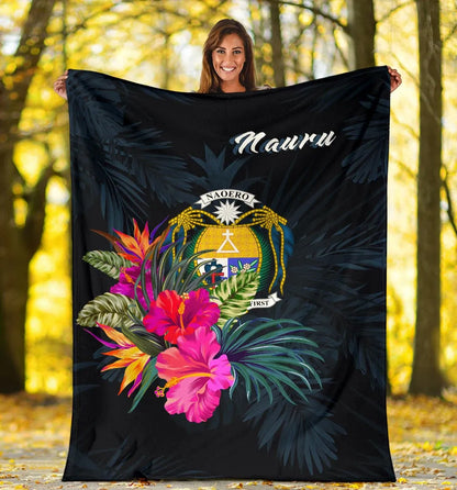 Nauru Polynesian Premium Blanket - Tropical Flower
