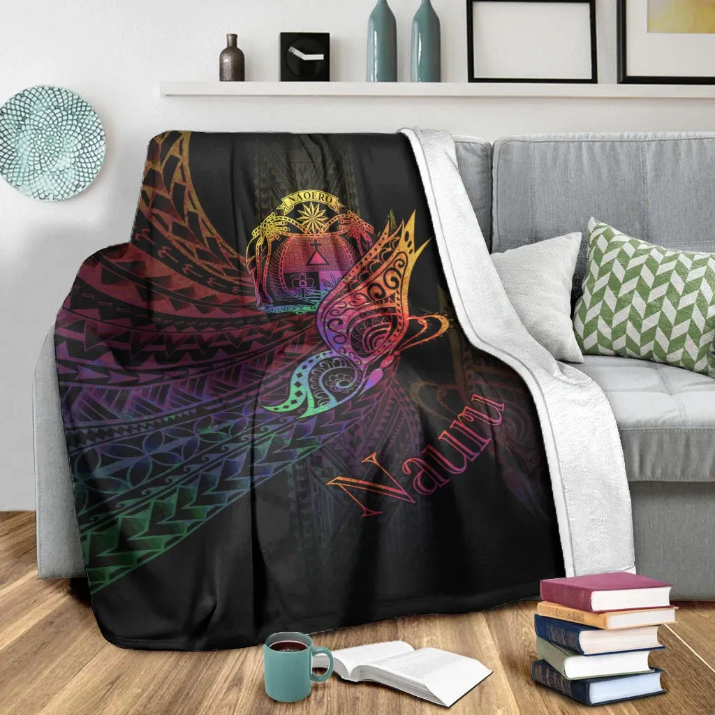 Nauru Premium Blanket - Butterfly Polynesian Style