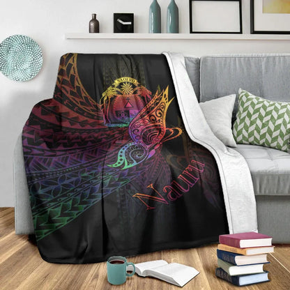 Nauru Premium Blanket - Butterfly Polynesian Style