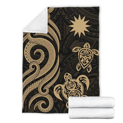 Nauru Premium Blanket - Gold Tentacle Turtle