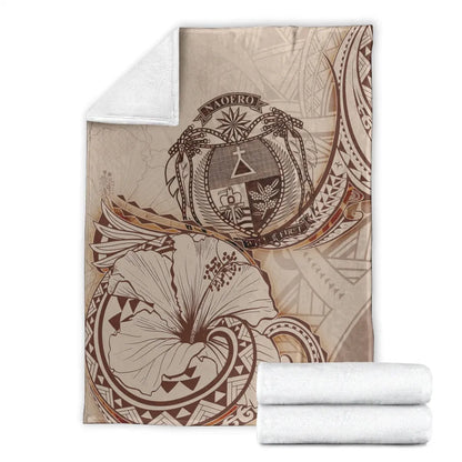 Nauru Premium Blanket - Hibiscus Flowers Vintage Style