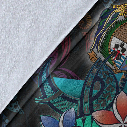 Nauru Premium Blanket - Plumeria Flowers Style