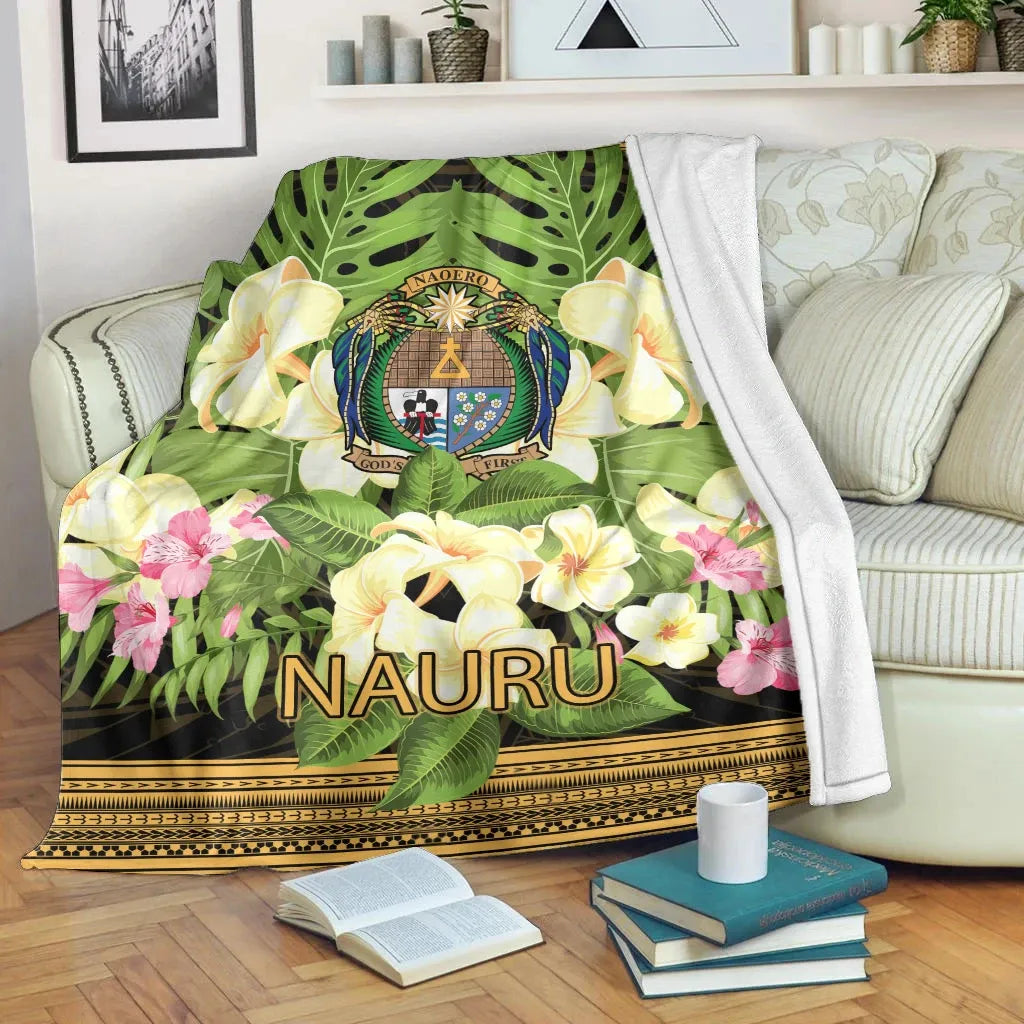 Nauru Premium Blanket - Polynesian Gold Patterns Collection