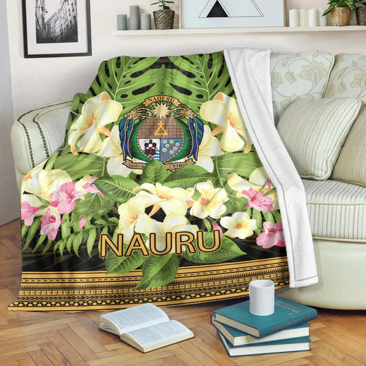Nauru Premium Blanket - Polynesian Gold Patterns Collection