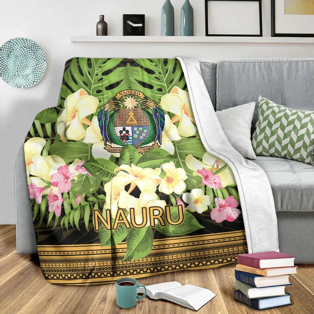 Nauru Premium Blanket - Polynesian Gold Patterns Collection