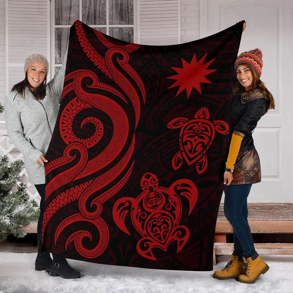 Nauru Premium Blanket - Red Tentacle Turtle