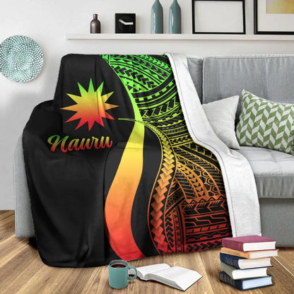 Nauru Premium Blanket - Reggae Polynesian Tentacle Tribal Pattern