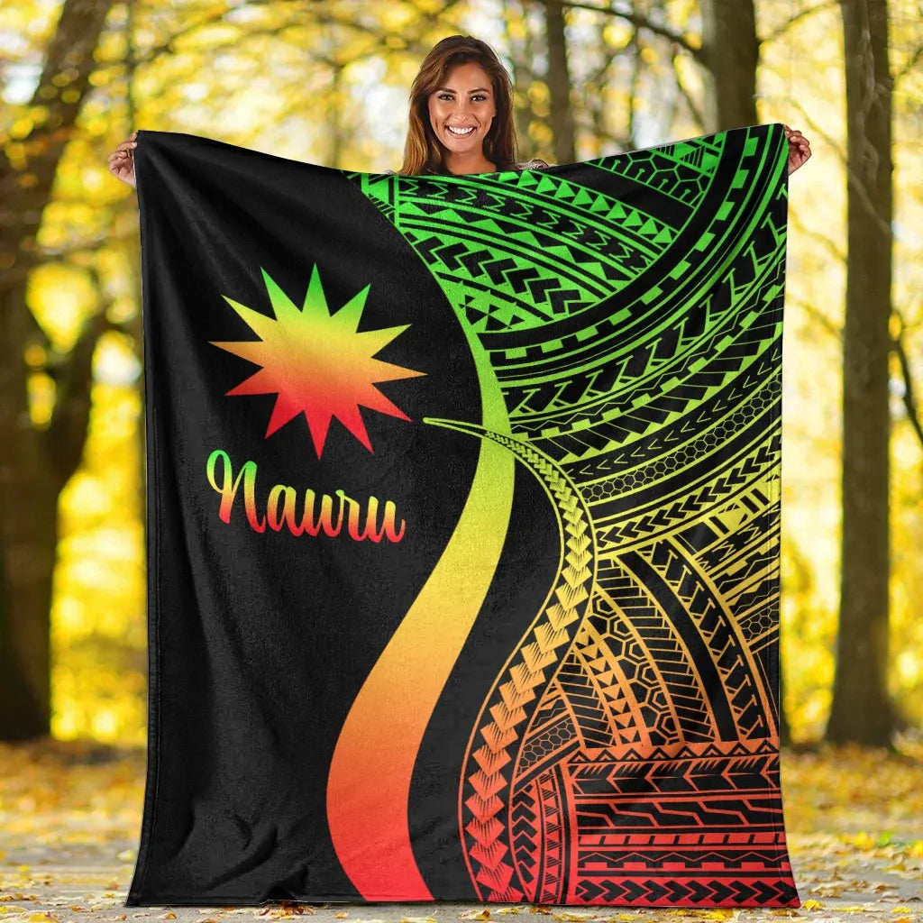 Nauru Premium Blanket - Reggae Polynesian Tentacle Tribal Pattern
