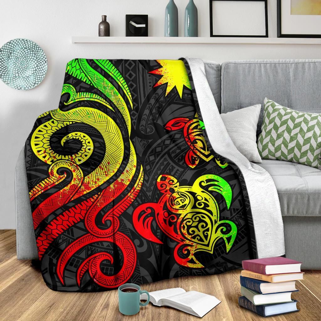 Nauru Premium Blanket - Reggae Tentacle Turtle