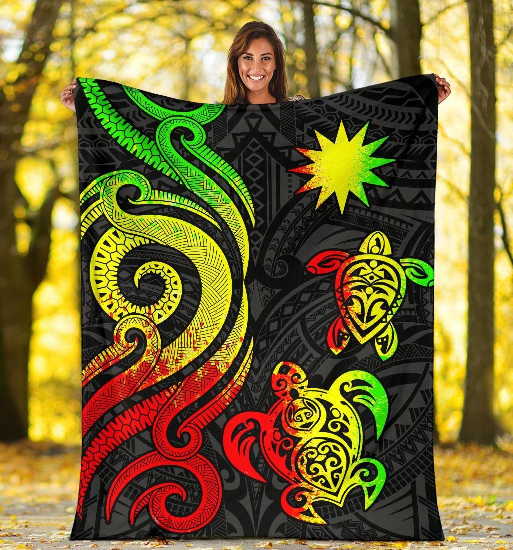 Nauru Premium Blanket - Reggae Tentacle Turtle