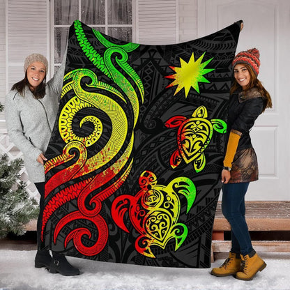 Nauru Premium Blanket - Reggae Tentacle Turtle