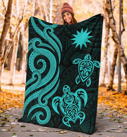 Nauru Premium Blanket - Turquoise Tentacle Turtle