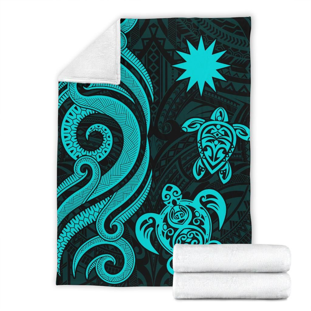 Nauru Premium Blanket - Turquoise Tentacle Turtle