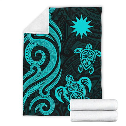 Nauru Premium Blanket - Turquoise Tentacle Turtle
