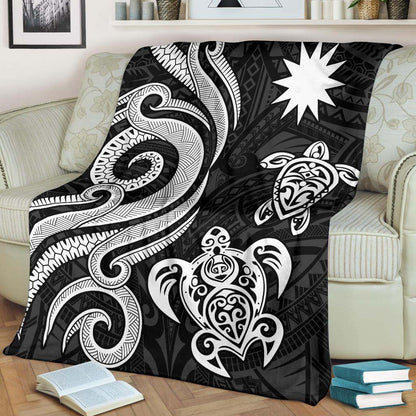 Nauru Premium Blanket - White Tentacle Turtle