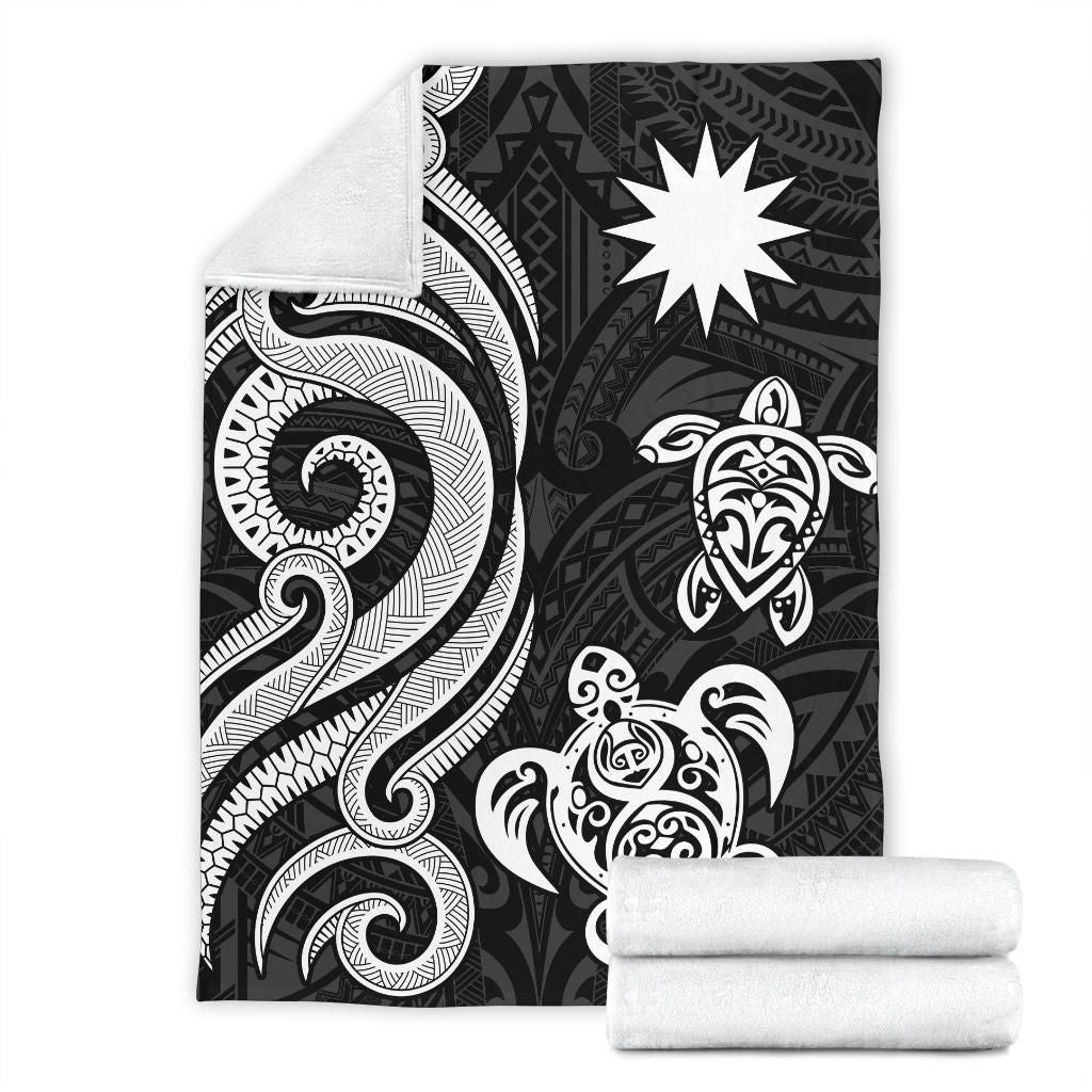 Nauru Premium Blanket - White Tentacle Turtle