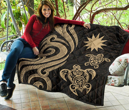 Nauru Premium Quilt - Gold Tentacle Turtle