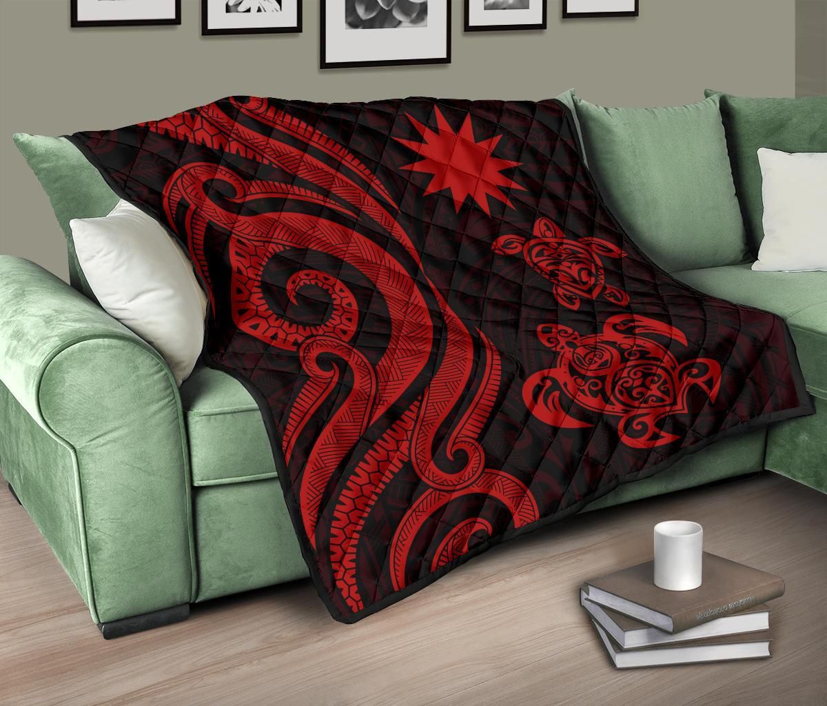 Nauru Premium Quilt - Red Tentacle Turtle