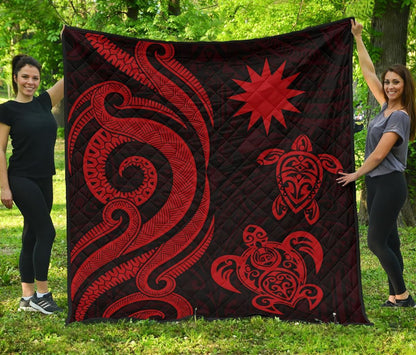 Nauru Premium Quilt - Red Tentacle Turtle