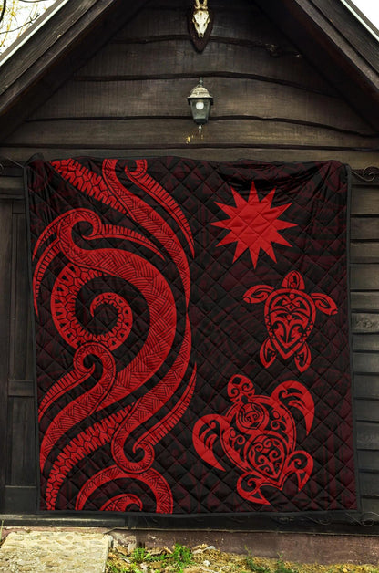 Nauru Premium Quilt - Red Tentacle Turtle