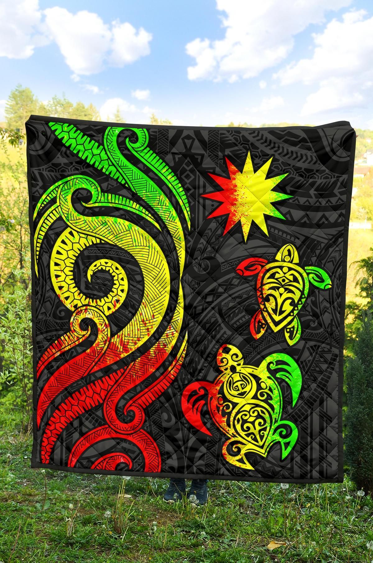 Nauru Premium Quilt - Reggae Tentacle Turtle