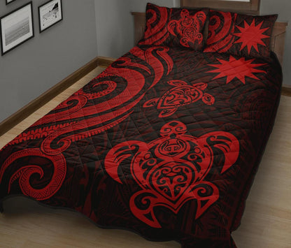 Nauru Quilt Bed Set - Red Tentacle Turtle
