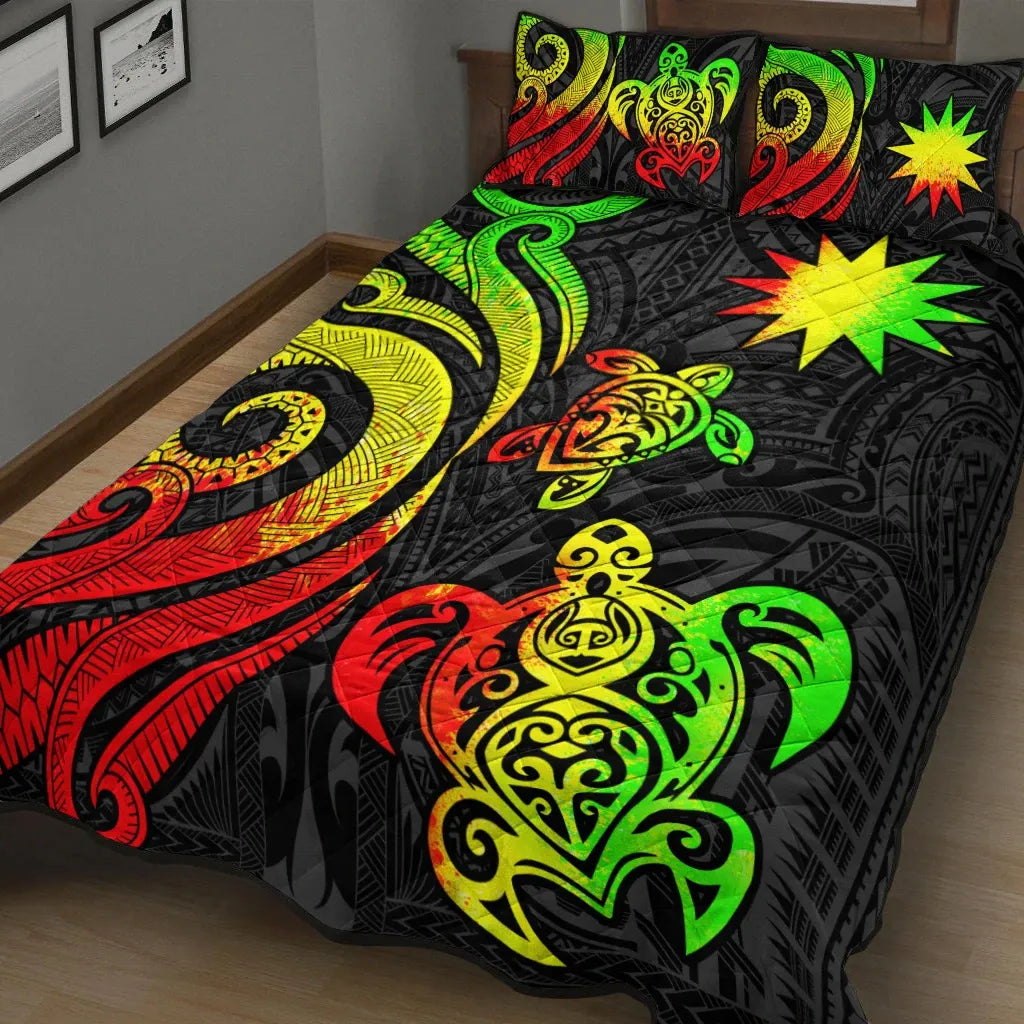 Nauru Quilt Bed Set - Reggae Tentacle Turtle