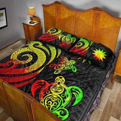 Nauru Quilt Bed Set - Reggae Tentacle Turtle