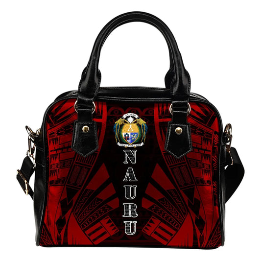 Nauru Shoulder Handbag - Polynesian Tattoo Red