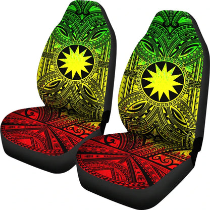Nauru Car Seat Cover - Nauru Coat Of Arms Polynesian Reggae Style