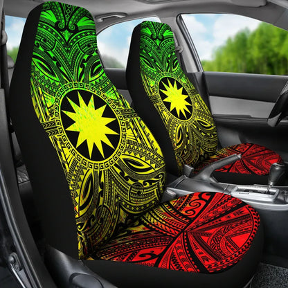 Nauru Car Seat Cover - Nauru Coat Of Arms Polynesian Reggae Style