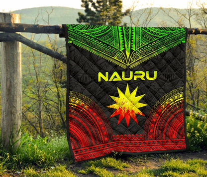 Nauru Premium Quilt - Nauru Flag Polynesian Chief Reggae Version