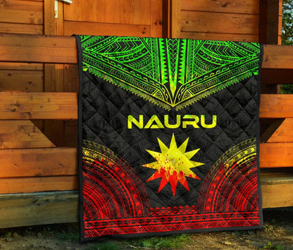 Nauru Premium Quilt - Nauru Flag Polynesian Chief Reggae Version