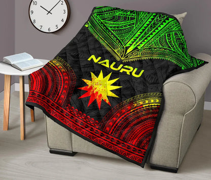 Nauru Premium Quilt - Nauru Flag Polynesian Chief Reggae Version