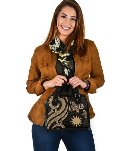 Nauru Shoulder Handbag - Gold Tentacle Turtle