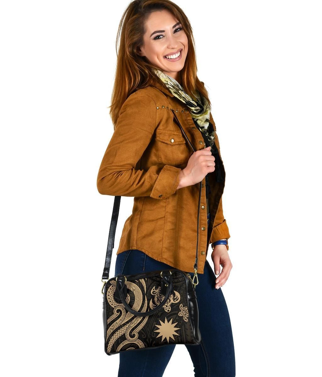 Nauru Shoulder Handbag - Gold Tentacle Turtle