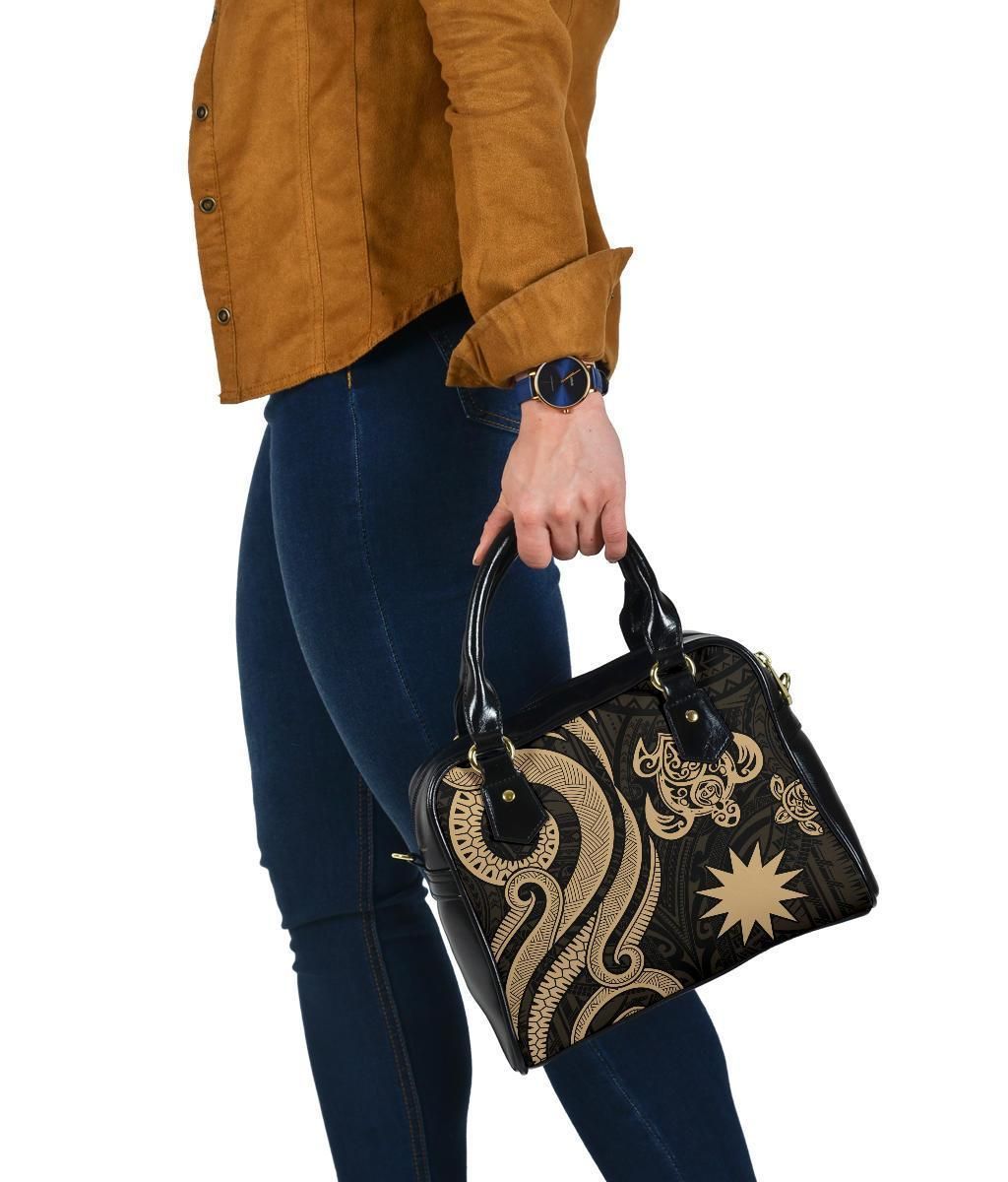 Nauru Shoulder Handbag - Gold Tentacle Turtle