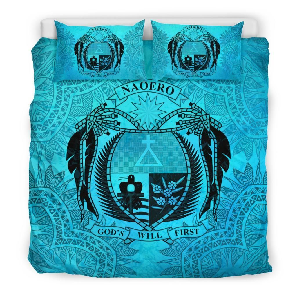 Nauru Duvet Cover Set - Nauru Coat Of Arms Turquoise